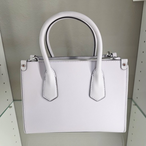 MICHAEL KORS MAPLE STUD OPTIC LAVANDER LEATHER MEDIUM SATCHEL BAG - Picture 5 of 10